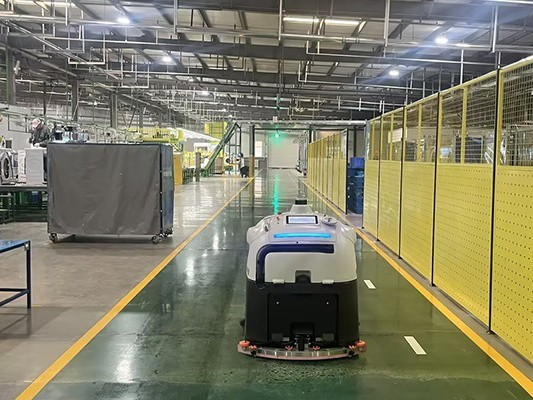 倉(cāng)儲(chǔ)物流清潔王！坦力無(wú)人洗地機(jī)：1臺(tái)搞定大面積，省錢(qián)高效新選擇